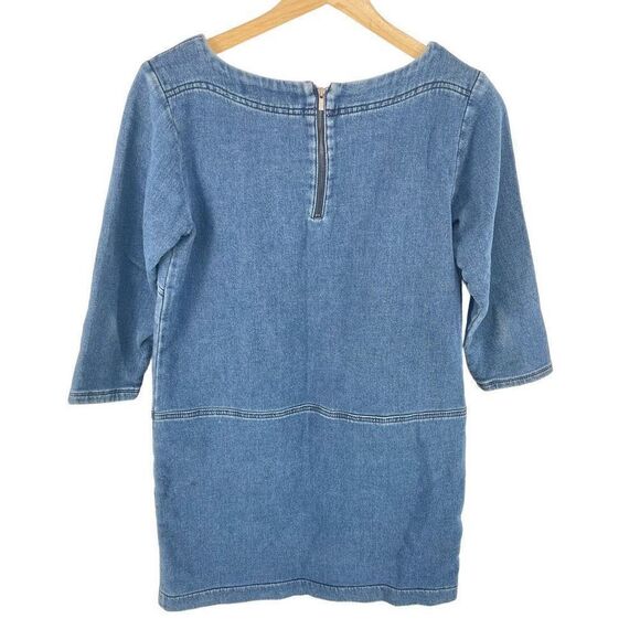 Ann Taylor Loft Women's Soft Denim Mini Shift Dress Size XS - Picture 3 of 11